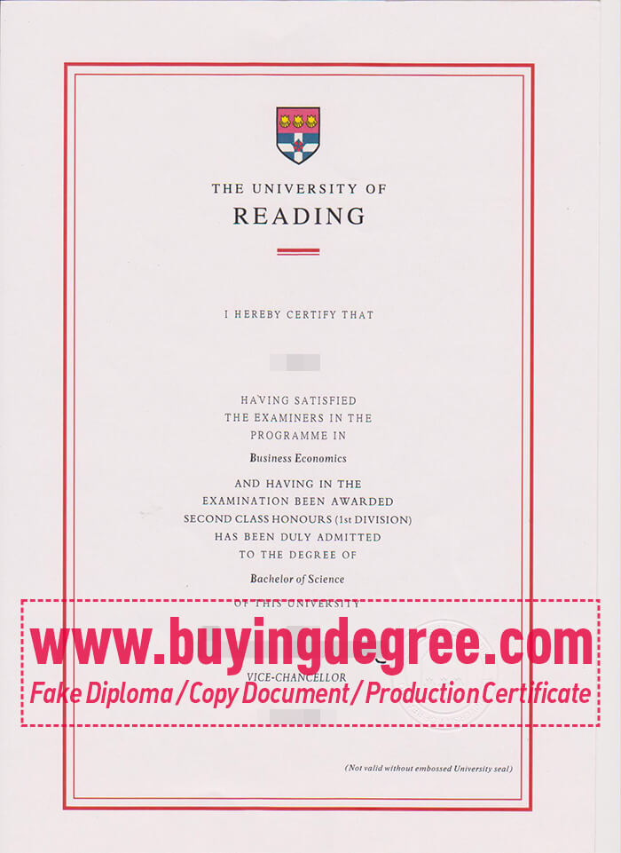 University of Reading diploma 