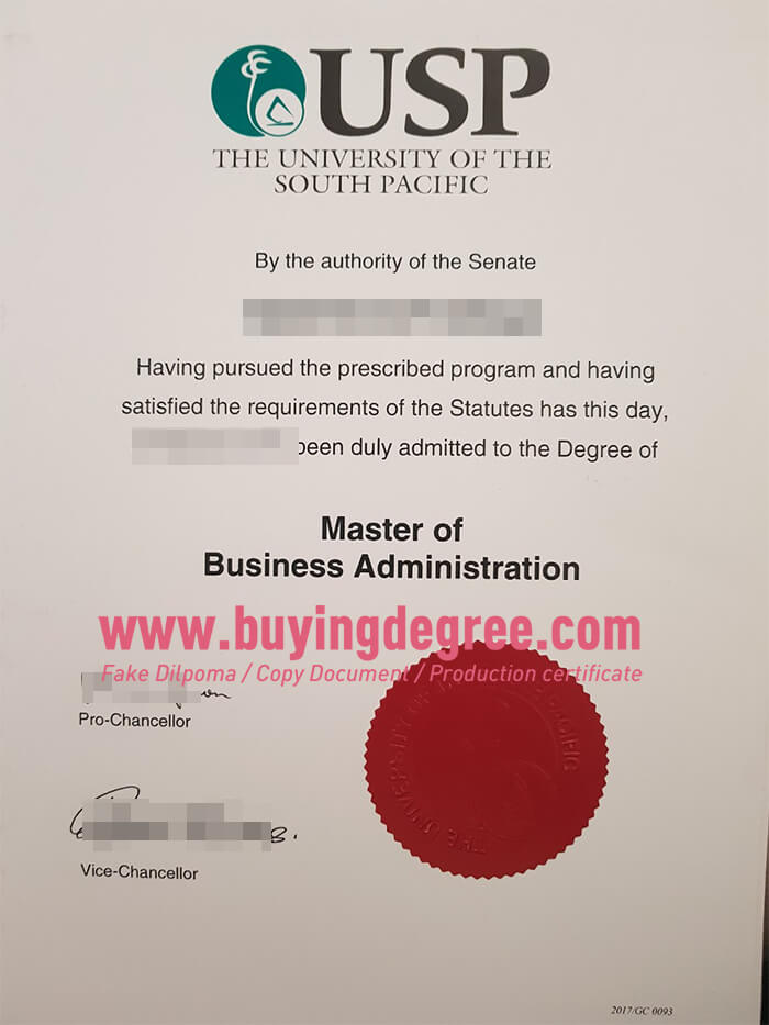 USP degree certificate