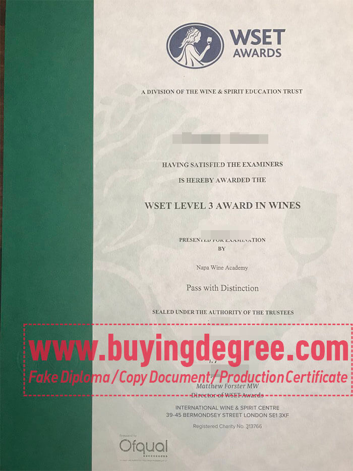 Wine & Spirit Education Trust certificate 