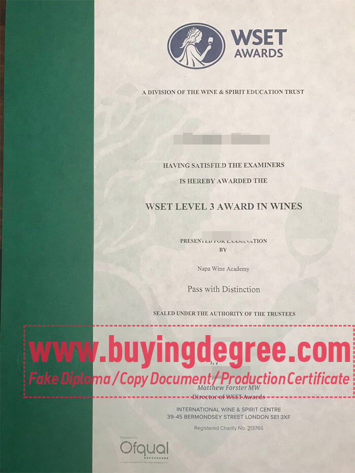 Wine & Spirit Education Trust certificate 