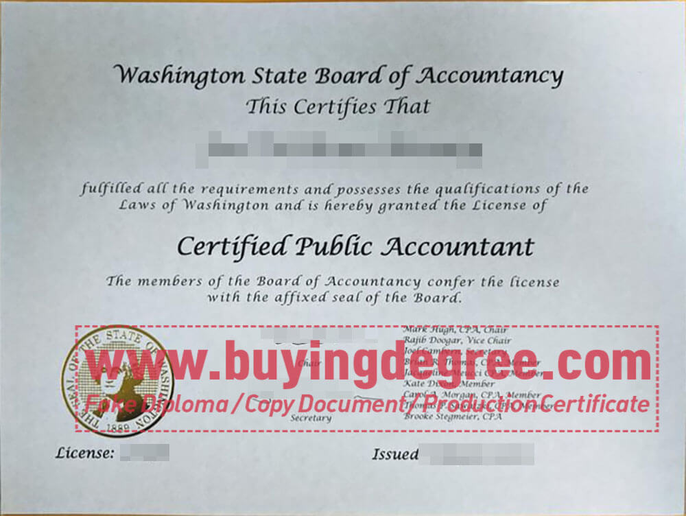 Washington CPA certificate