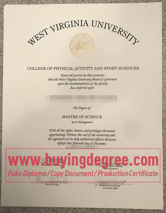 West Virginia University degree