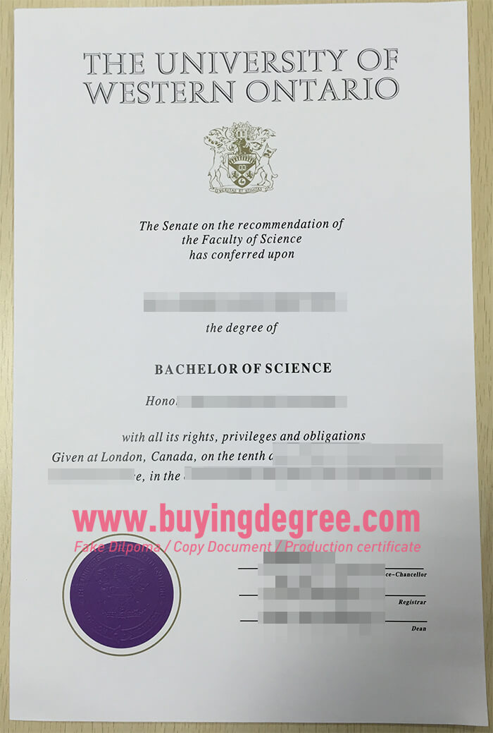 Western University Degree Certificate