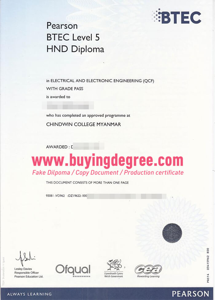 BTEC certificate online