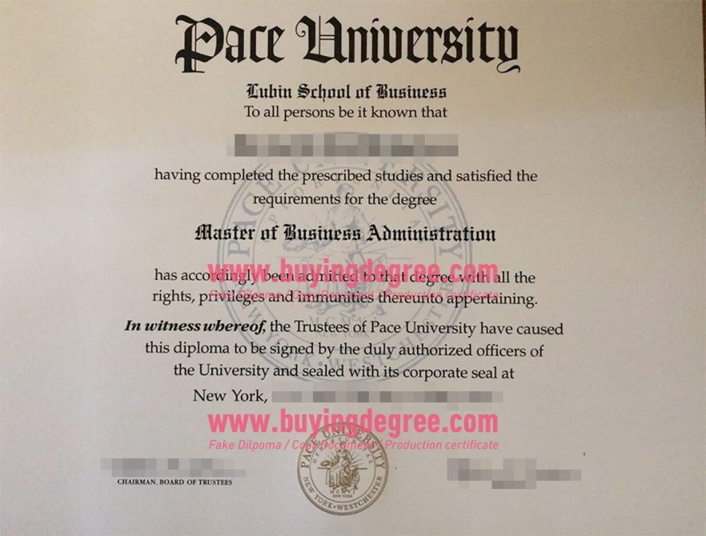 fake Pace University degree certificate