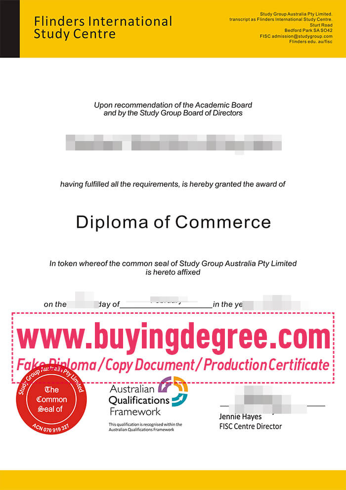 Flinders University diploma and transcript