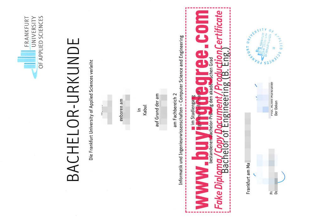 Frankfurt University of Applied Sciences diploma certificate