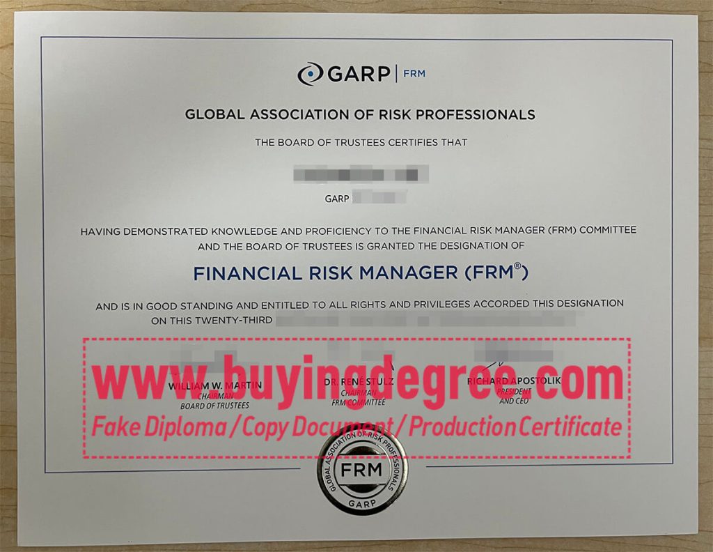 FRM certificate from GARP
