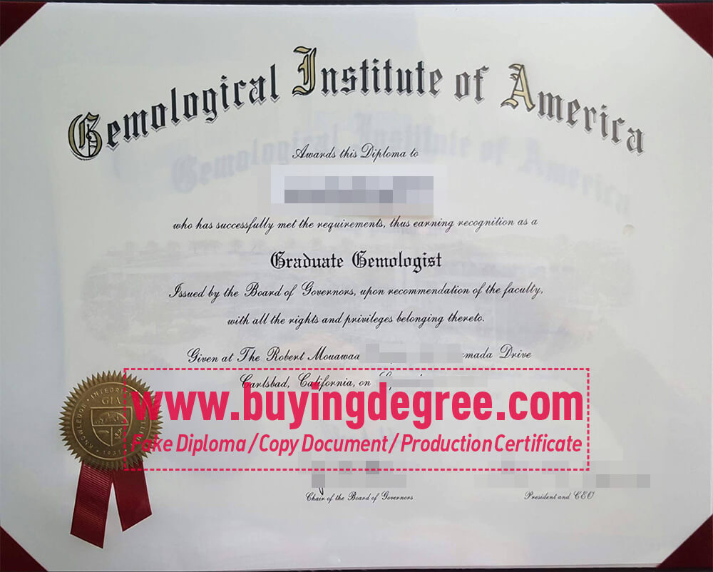 Gemological Institute of America diploma