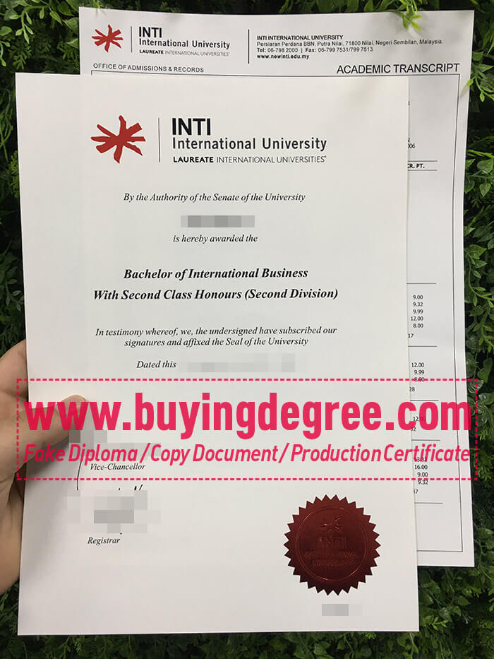 fake INTI International University diploma