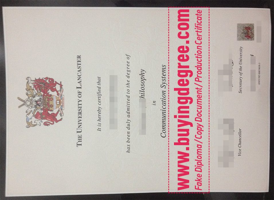 Lancaster University diploma certificate