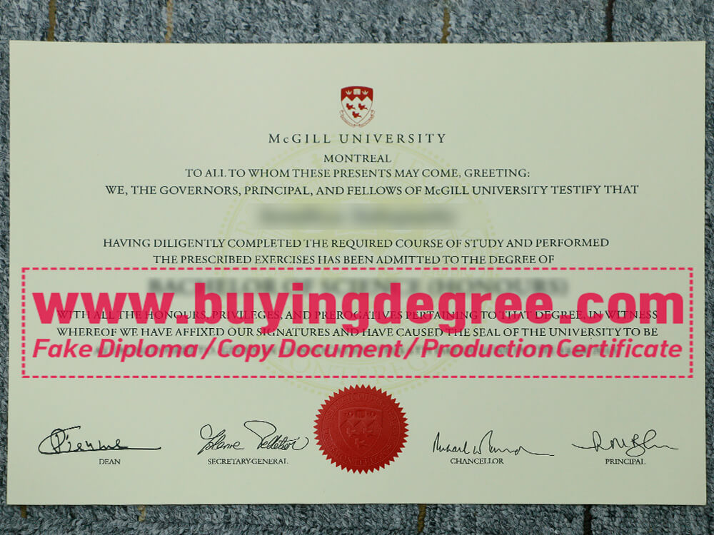 Buy A Fake McGill University degree