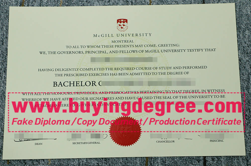 Buy A Fake McGill University degree McGill University degree