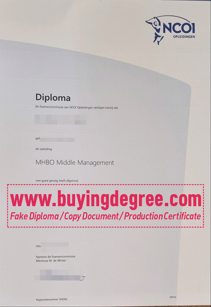 NCOI Opleidingen diploma