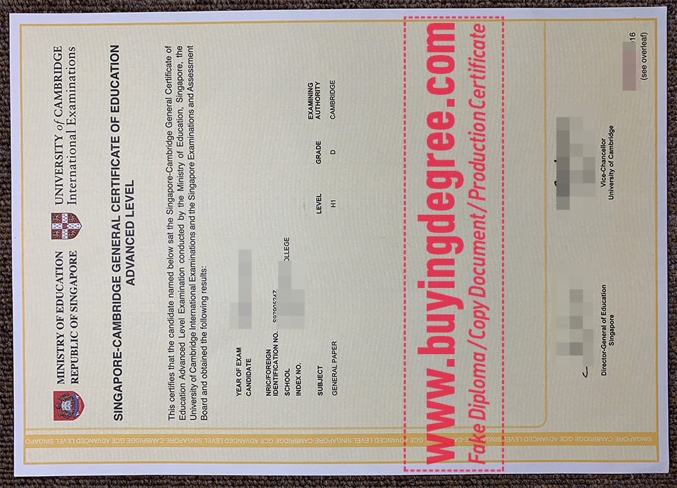 GCE O-Level certificate