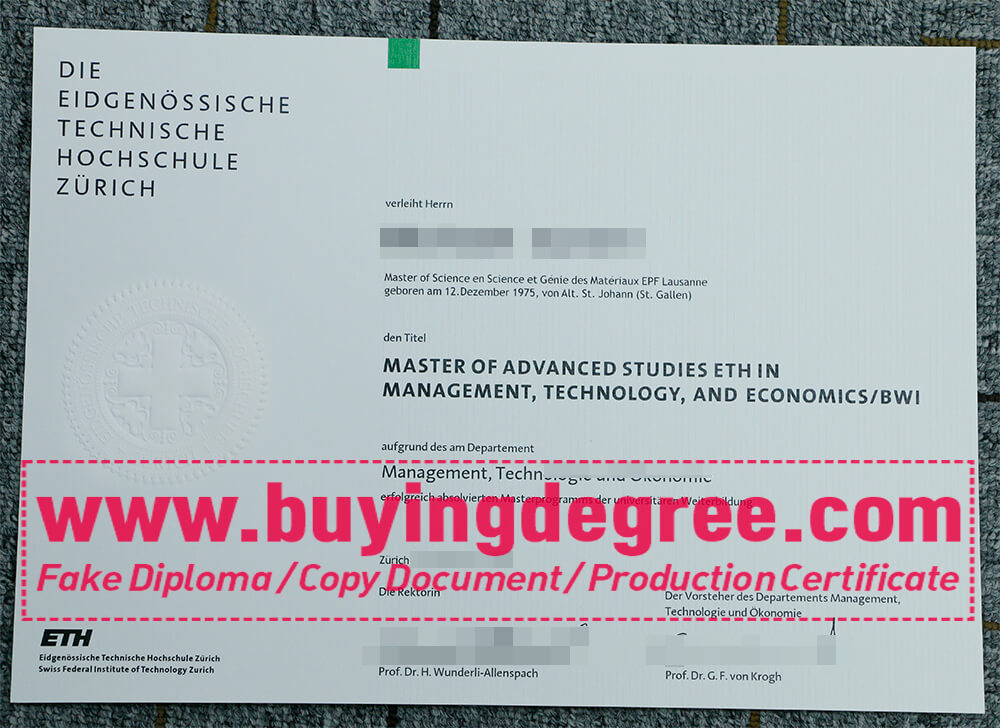  ETH Zurich degree