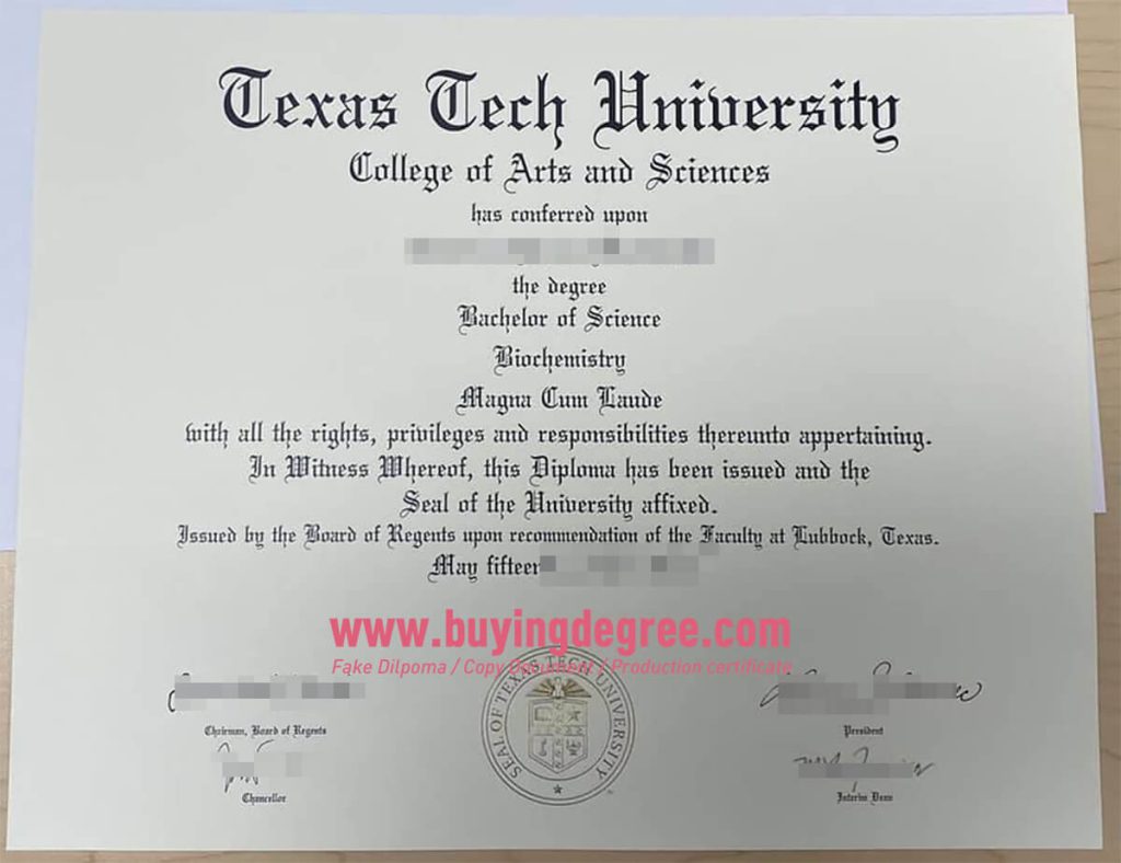 Texas Tech University Degree 