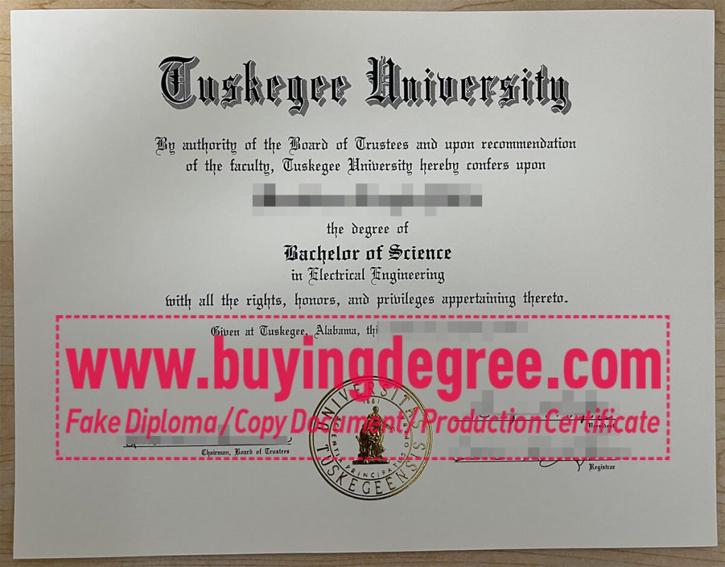 Tuskegee University diploma