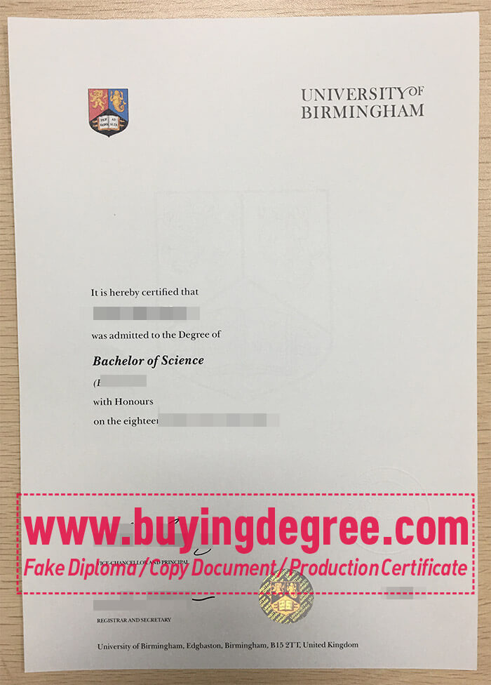 Birmingham University diploma