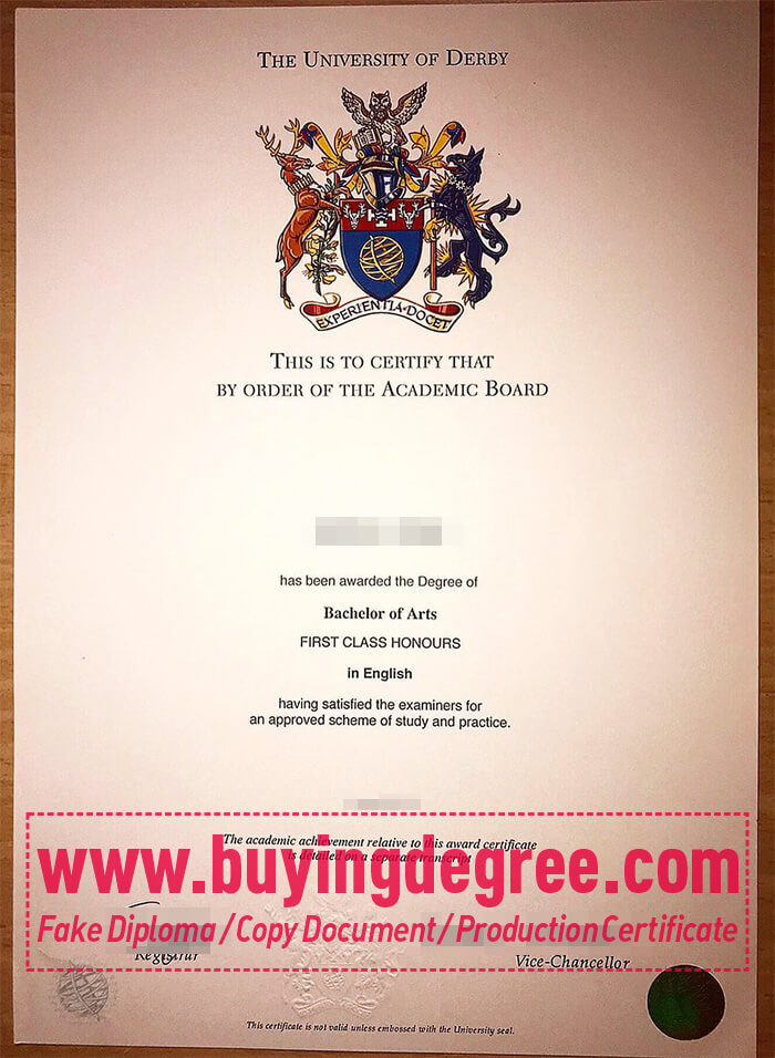 University of Derby diploma