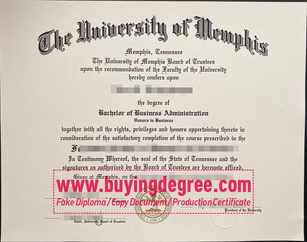 University of Memphis diploma, UofM degree