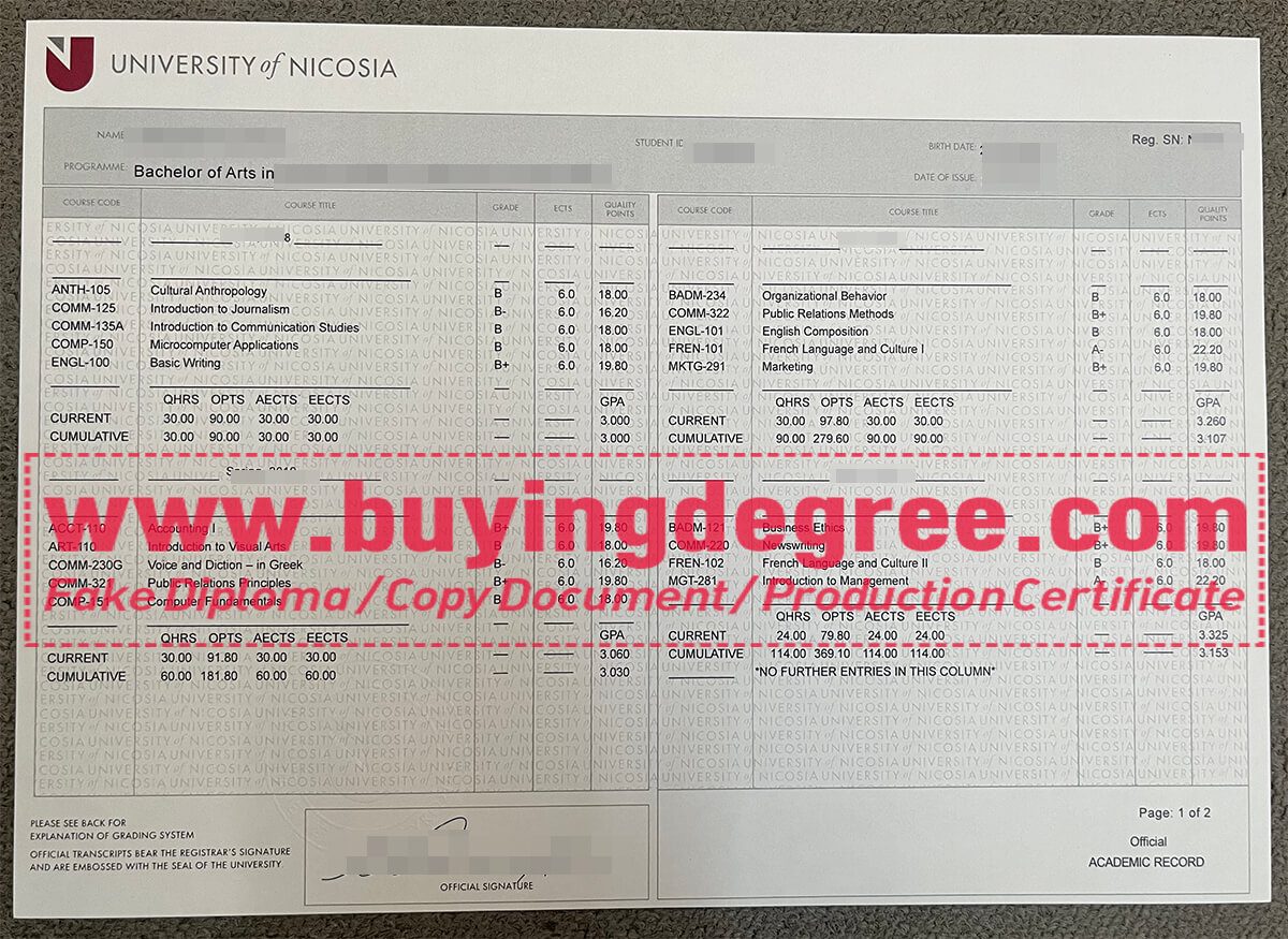 University of Nicosia degree