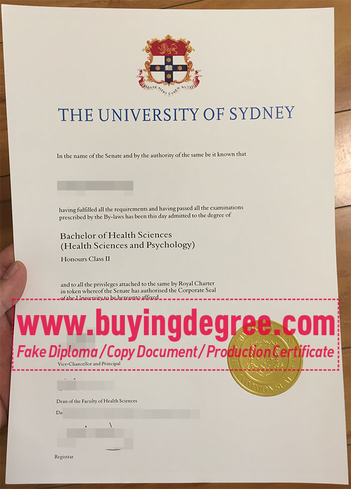 University of Sydney degree and transcript