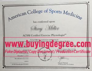 American College of Sports Medicine certificate, ACSM certification