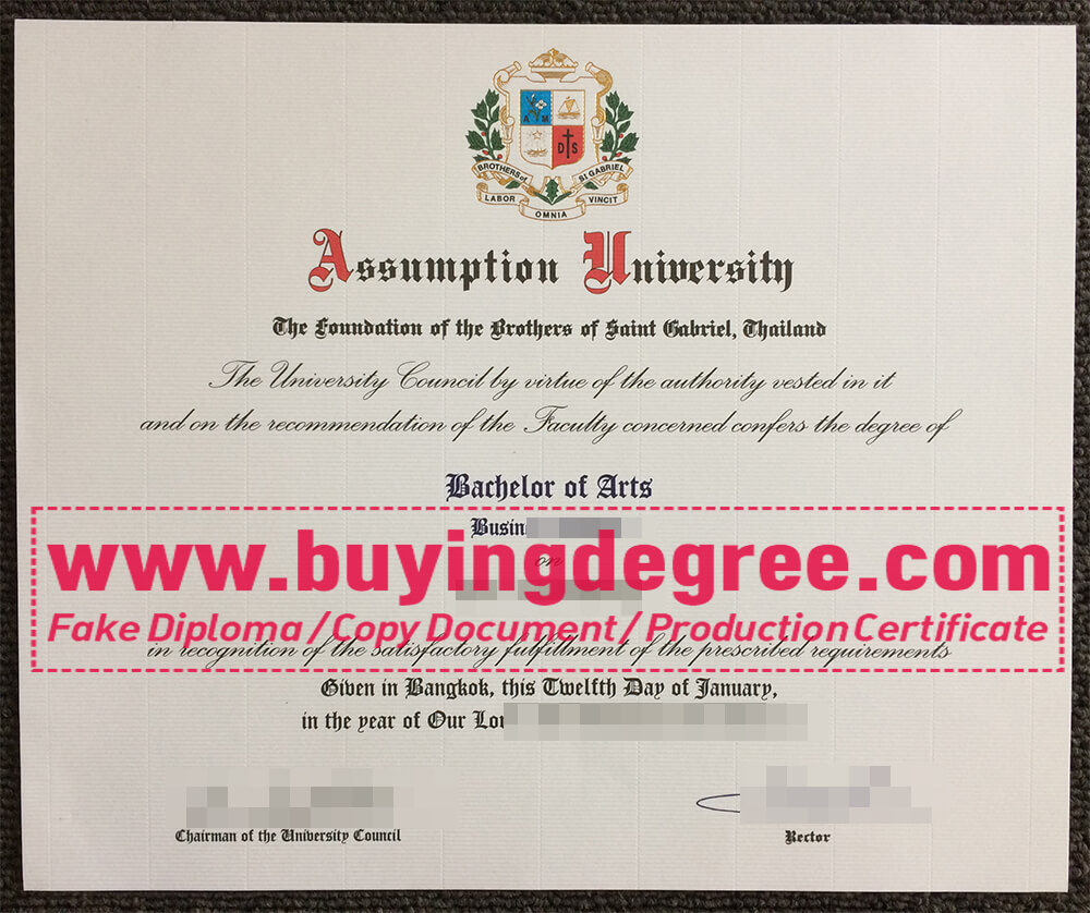 Assumption University degree certificate