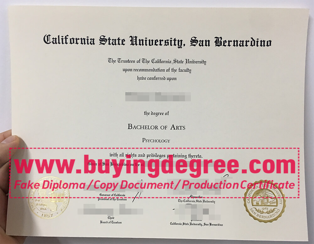 CSUSB degree, Cal State San Bernardino diploma