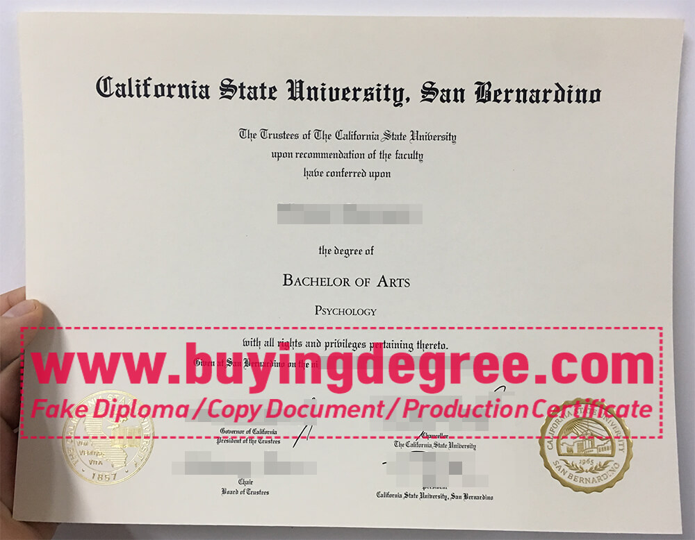  CSUSB degree, Cal State San Bernardino diploma