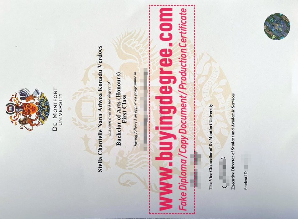 De Montfort University Degree Certificate