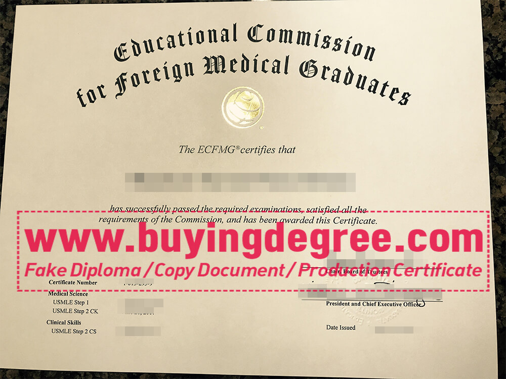 ECFMG certificate