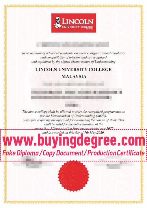 Lincoln University College degree of Malaysia