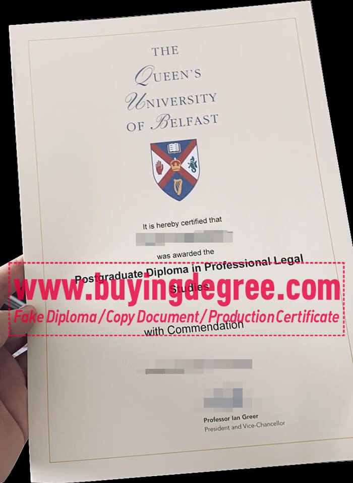 Earn a fake degree from Queen's University Belfast