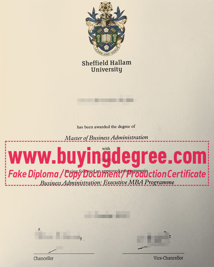 Sheffield Hallam University fake degree. 