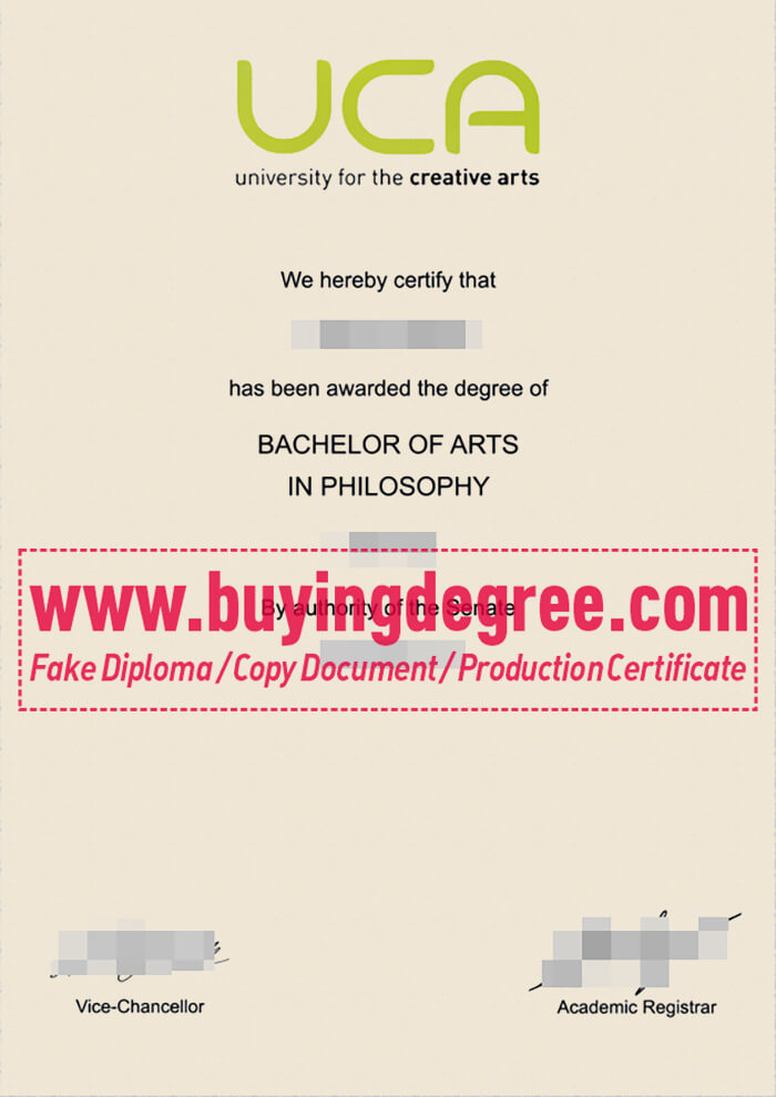 University for the Creative Arts degree?