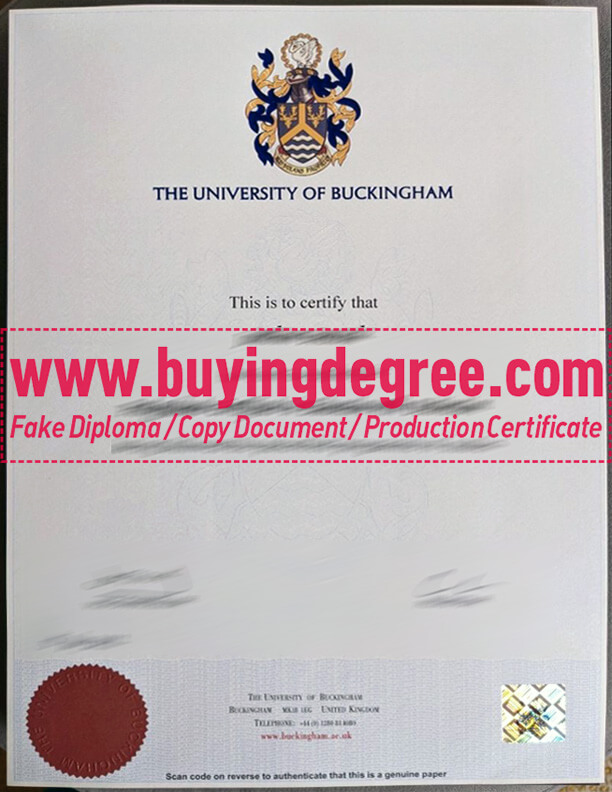 Buy a fake University of Buckingham diploma 