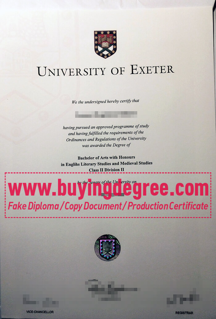 University of Exeter degree