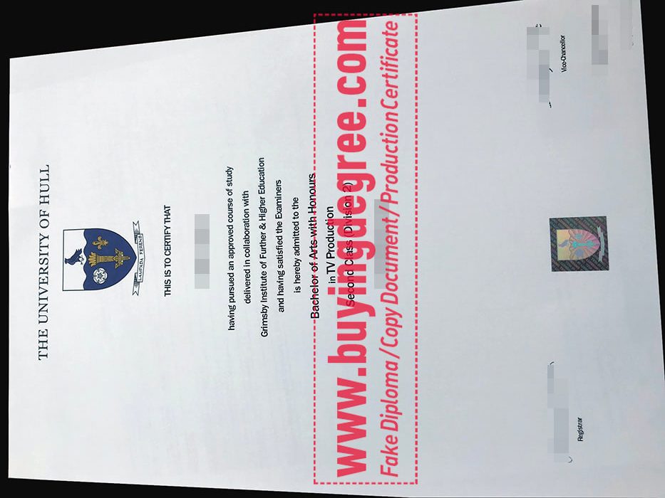 University of Hull degree certificate