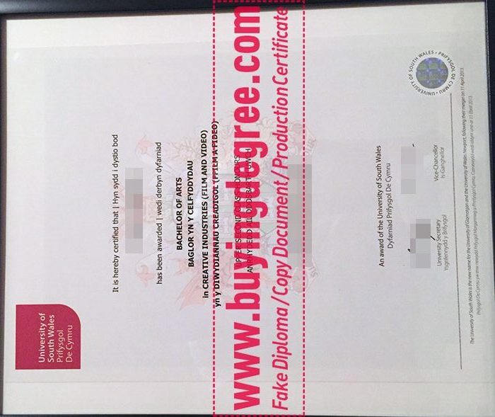 University of South Wales degree certificate