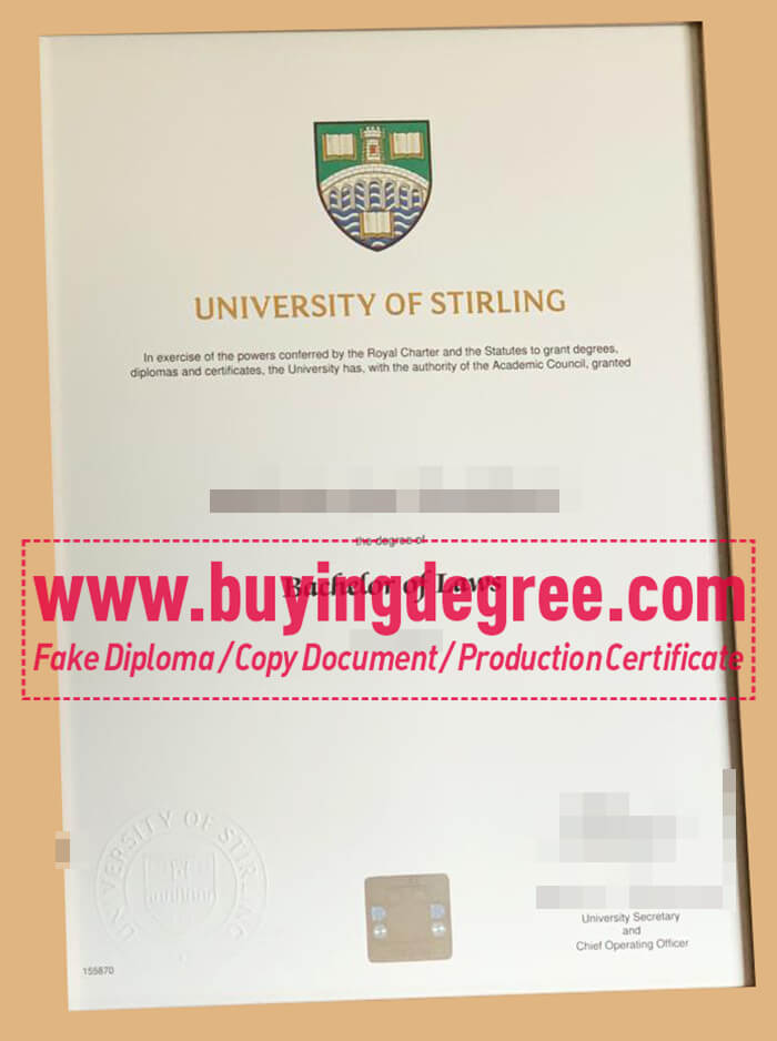 purchasing a degree from the University of Stirling