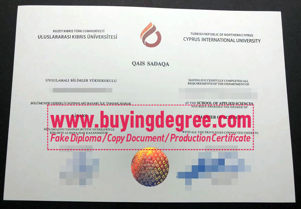 Purchase a fake degree from Cyprus International University
