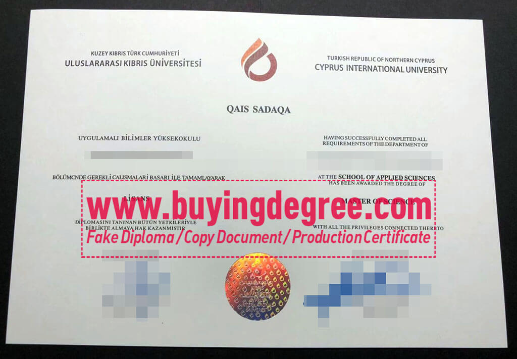 Purchase a Cyprus International University fake degree