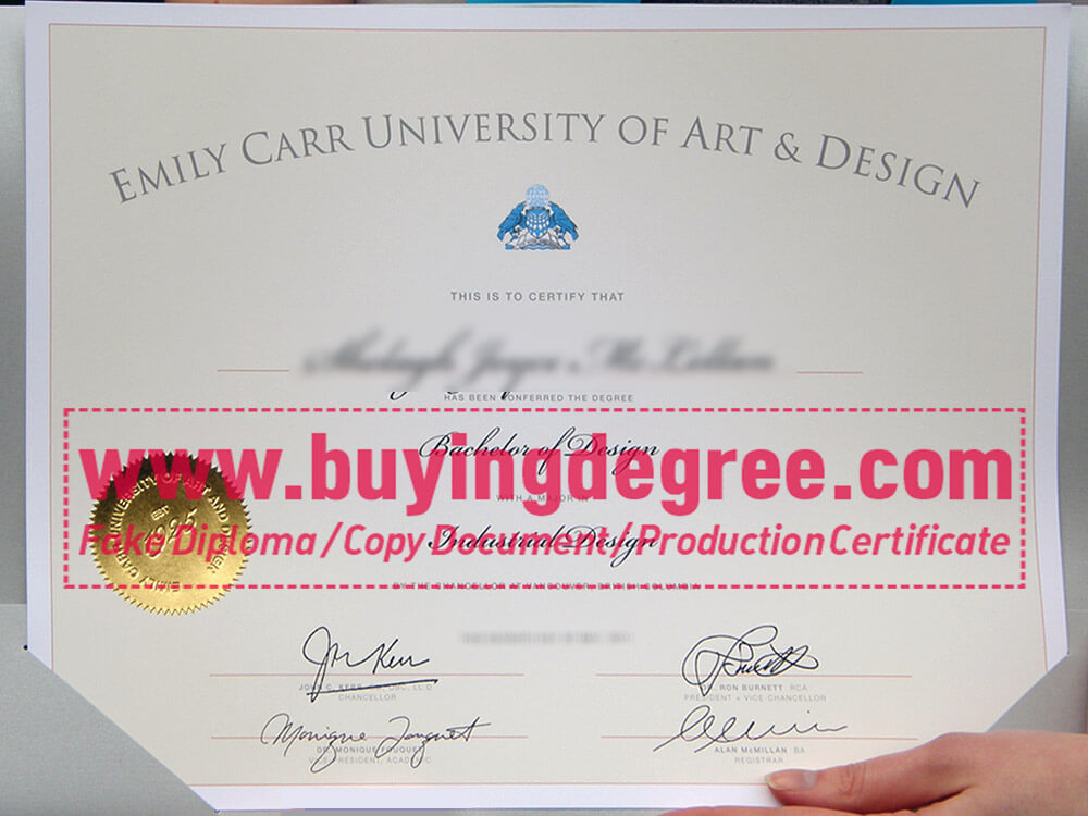 Buy ECU degree, fake Emily Carr University of Art and Design diploma in Canada