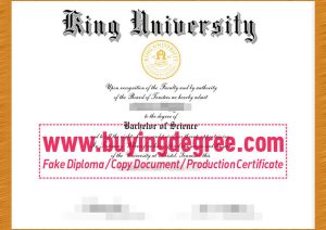 Create a fake King University diploma