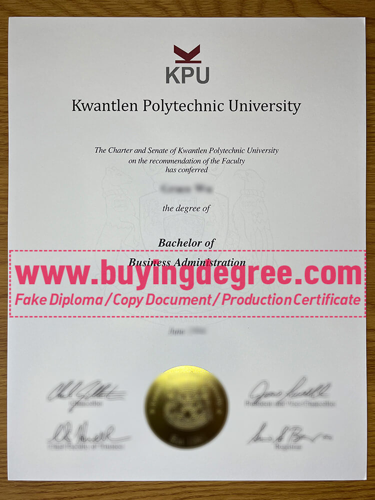 How to get a Kwantlen Polytechnic University degree, fake KPU diploma 