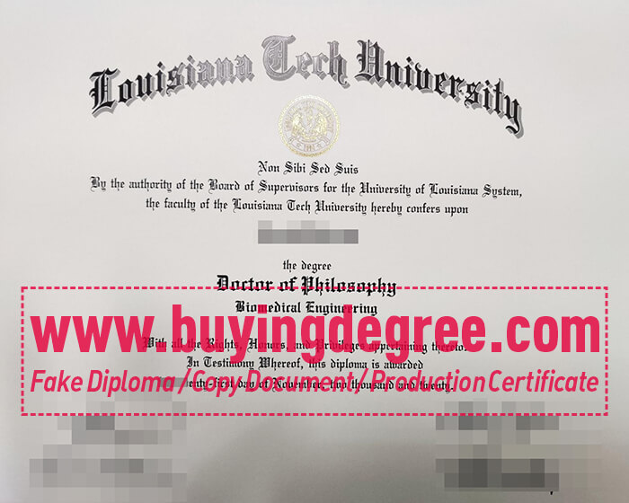 Louisiana Tech University degree certificate