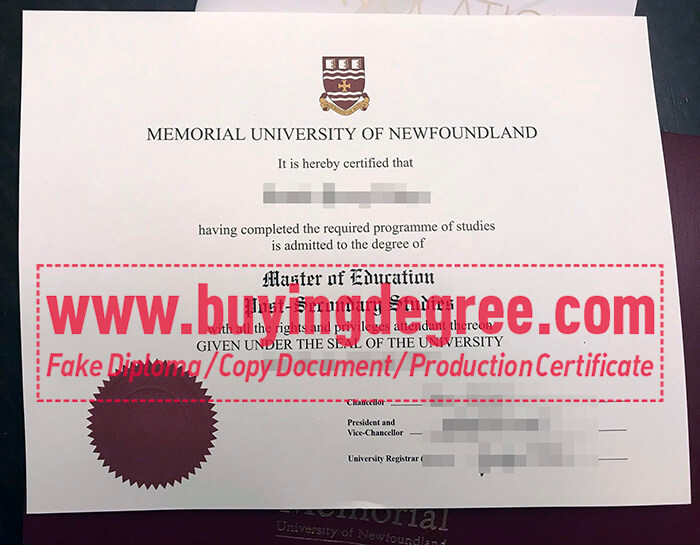 Order Memorial University of Newfoundland degree, MUN diploma