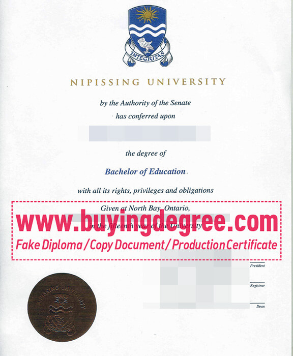 buy a Nipissing University degree certificate